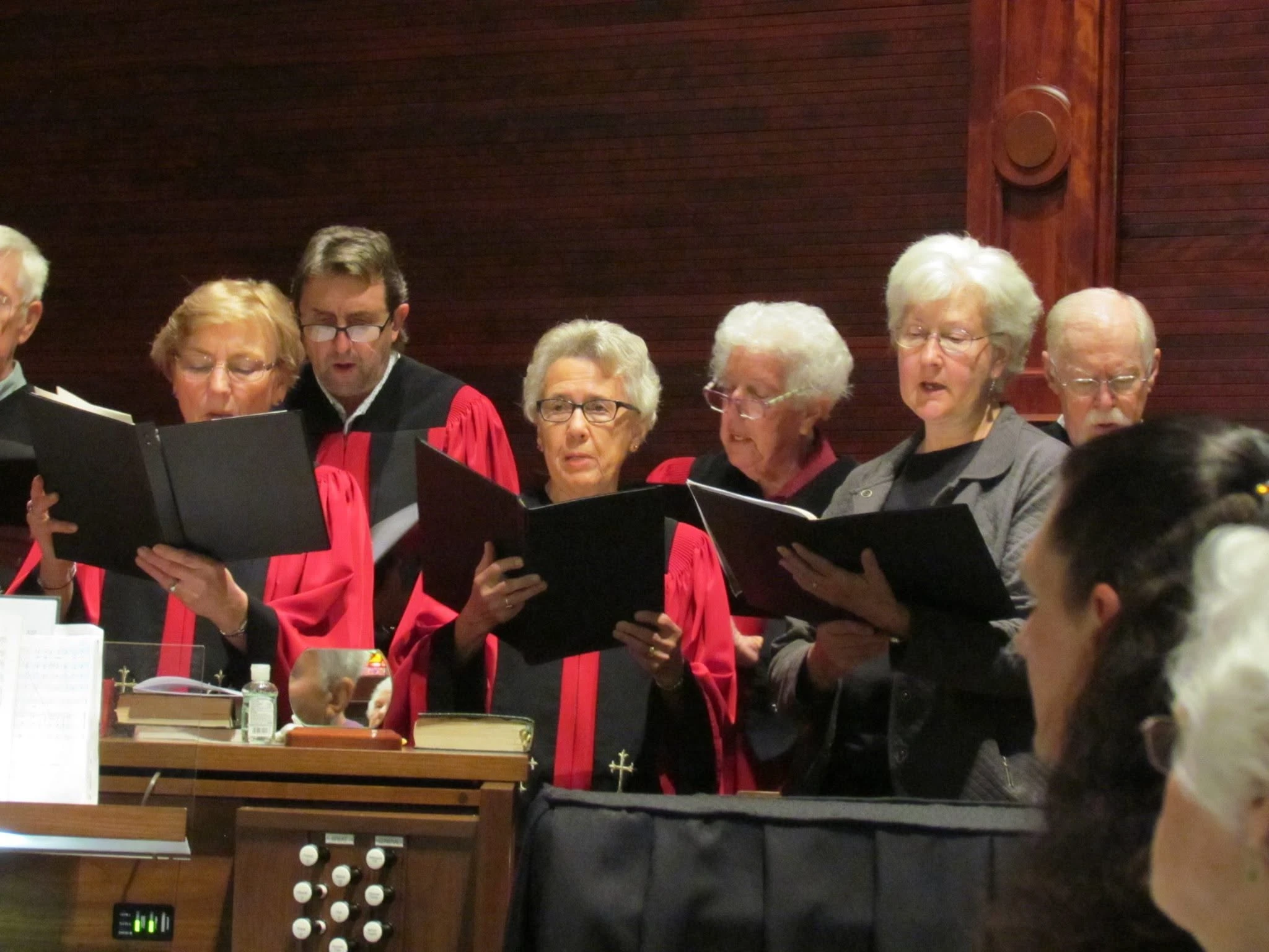 Zion Lutheran Church choir singing during worship